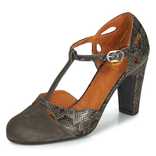 SHODENSE Women Kitten Heel Mary Jane Pumps Shoes Ankle T-Strap Closed Round Toe Sandals Heeled Cut-Out Snakeskin Suede Mary Janes Dress Shoes Two-Toned Patchwork Office Party Dance Shoe Chic 4-11 M US