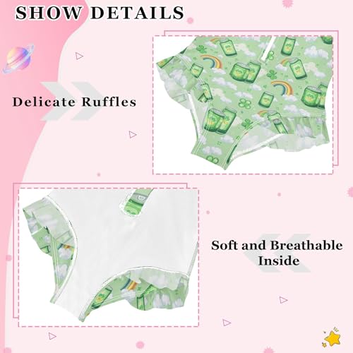 St Patrick Clover Cans Rainbow Girls Long Sleeve Rashguard Swimsuit UV Protection One-Piece Swimwear B0404678 6