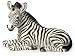 6.13 Inch Baby Zebra Kneeling Decorative Figurine, White and Black