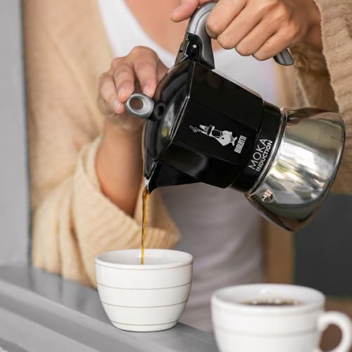 Foto von Bialetti - Moka Induction, Moka-Kanne, Geeignet für Alle Herdarten, 2 Tassen Espresso (100ml), Schwarz
