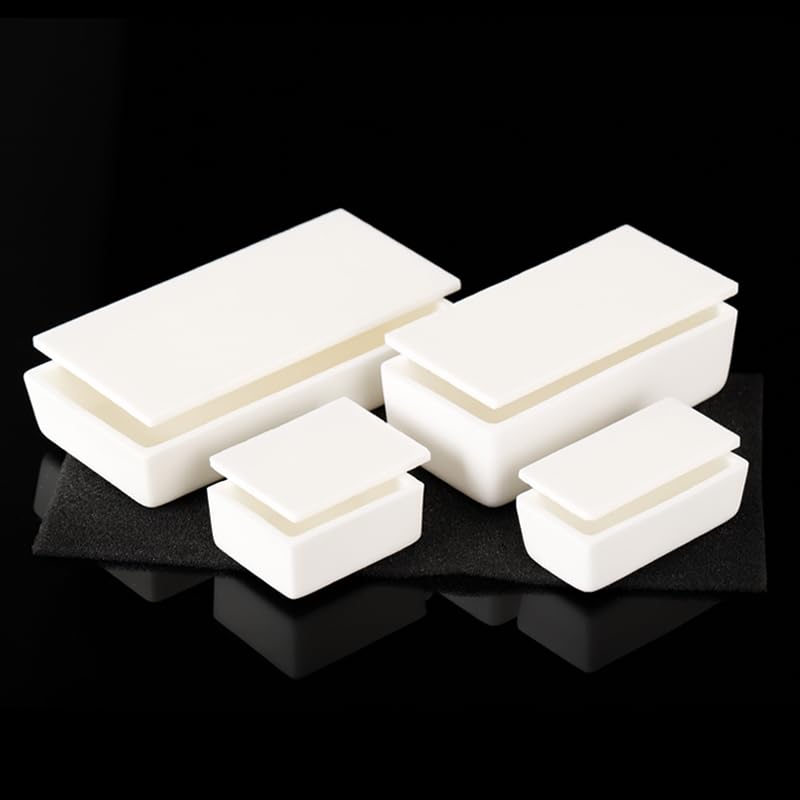 99%アルミナ角型るつぼ（蓋付き）1個(100ml(100x50x30m))