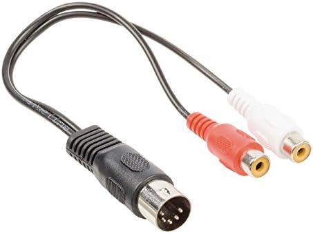 Valueline 0.2m 5 Pin Din Male to 2x RCA Female Din Audio Adapter Cable - Black