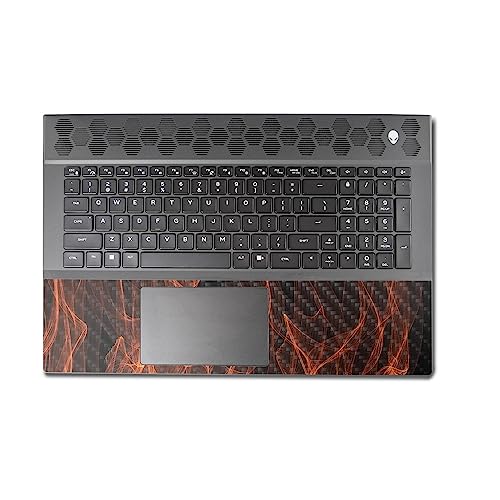 Image of MightySkins Carbon Fiber Skin Compatible with Alienware M18 R1 (2023) Full Wrap Kit - Charcoal Flames | Protective, Durable Textured Carbon Fiber Finish | Easy to Apply | Made in The USA
