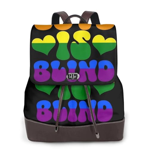Gay Pride LGBT Rainbow Peace Love Microfiber PU Leather Backpack Lightweight Daypack Bag for Travel Business Commute Gym