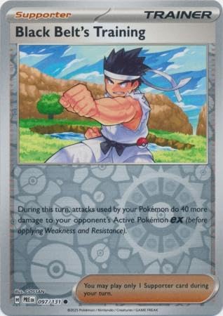 Pokemon - Black Belt’s Training 097/131 Prismatic Evolutions – Reverse Foil Single Card