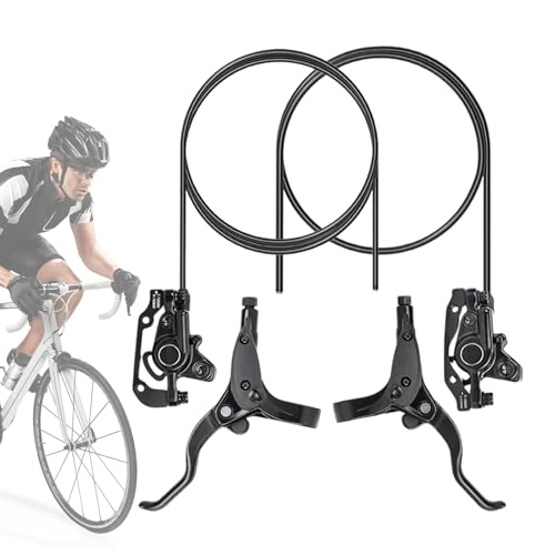 Ruwshuuk Kit de freno de disco hidráulico,Frenos hidráulicos - Juego de frenos hidráulicos para bicicleta de montaña, juego de frenos hidráulicos de 85 cm y trasero 145 cm, juego de frenos de disco