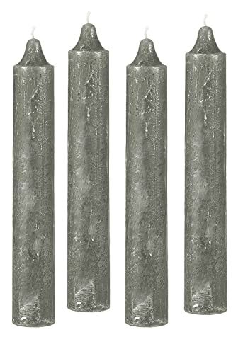4er Pack Rustikale Stabkerzen H:25 cm Ø:3,8 cm diverse Farben...