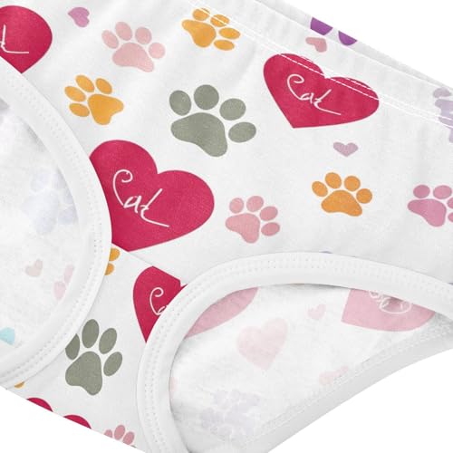 Fun Print Girls Underwear Toddler 2t Cotton Cute Panties Girl Cute Dog Paw Heart White Briefs Undies Kids4