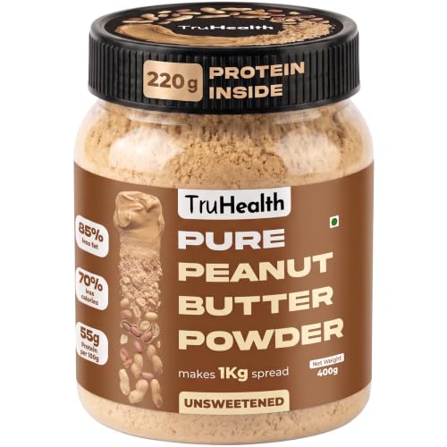 TruHealth Unsweetened Peanut Butter Powder makes 1kg spread | 220...