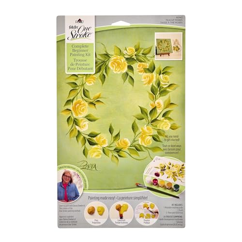 Kit débutant One Stroke FolkArt avec 5 peintures et 12 pinceaux