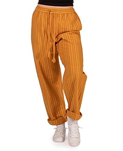 Soul Flower Striped Hippie Pants - Casual Unisex Cotton Lounge Bottoms with Pockets for Men and Women2