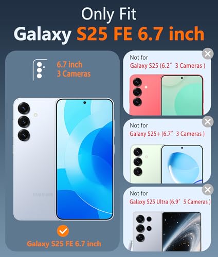 Image of FNTCASE for Samsung Galaxy S25-FE Case: for Samsung Galaxy S25 FE Clear Military Grade Drop Protection Anti Yellowing Cell Phone Cover - Rugged Shockproof Protective Bumper Transparent Phonecase