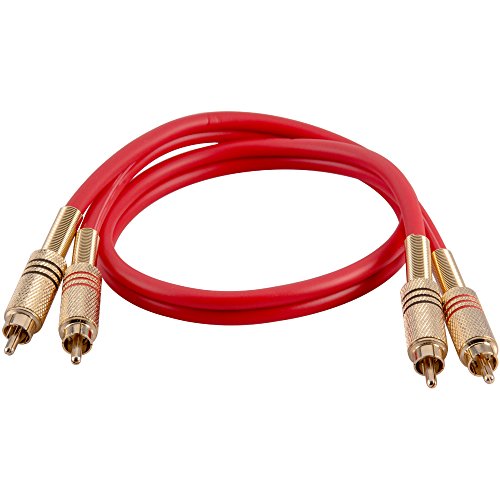 Double RCA mâle Seismic Audio Saprca2-rd rouge pour platine et ampli