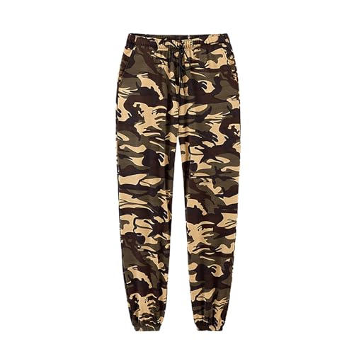 Generisch Pantalones de camuflaje para hombre, pantalones cargo ligeros, transpirables, cómodos pantalones deportivos, holgados, pantalones de chándal militares, informales, ropa de calle, deporte