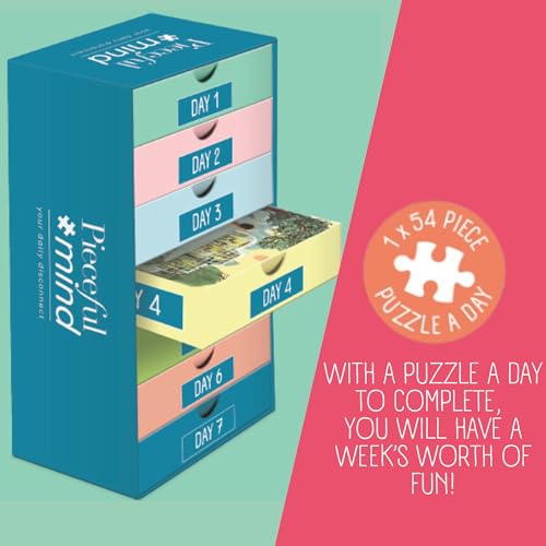 Jumbo Pieceful Mind Puzzles, Take Time for You 7-Day Mindful Adults Jigsaws Set - Image 4