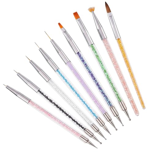 Rosiour 38Pcs Nail Art Brushes Set: Nail Art Tools with Nail Stand Holder, 15Pcs Nail Design Brushes, 5Pcs Dotting Tools, 5Pcs Sculpting Brushes, Resin Palette, Nail File for Painting Nails