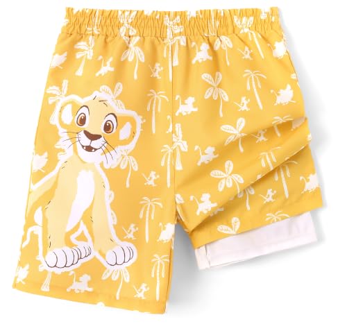 Image of Disney Stitch Spiderman Star Wars Cars Toy Story Mickey Boy Swim Trunks UPF50+Swim Shorts Compression Liner & Quick-Dry 6M-9Y
