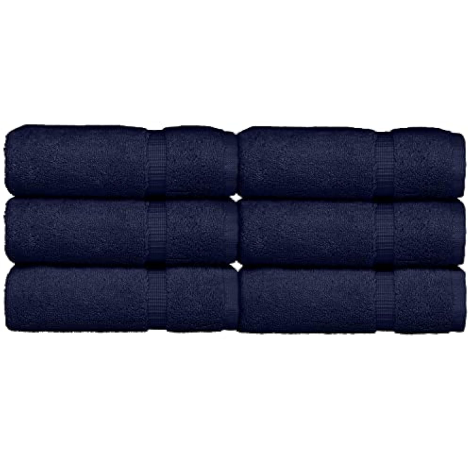 Luxury Turkish Washcloths Set of 6, Navy