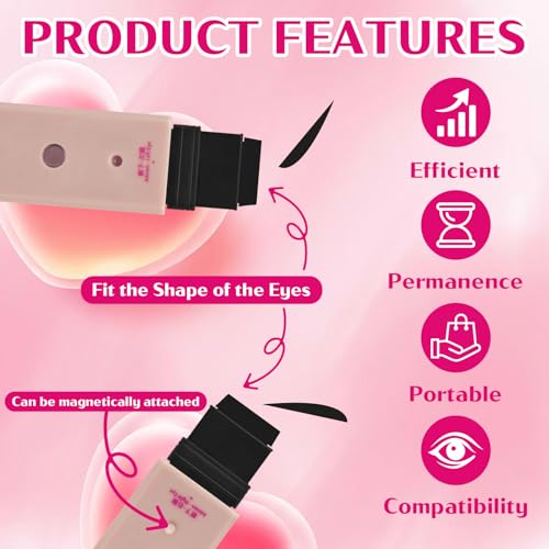 Eye Liner Stamp,Sello de Delineador de Ojos de doble cabeza,Eyeliner Stamp Waterproof Negro,cierre magnético, Natural, las manchas, de secado rápido, ideal para fiestas, viajes, trabajo y bodas - imagen 3