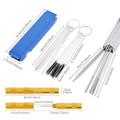 Image of Windance Carburetor Carbon Dirt Jet Cleaner Kit, 1 Sharp Pick, 13 Cleaning Wires Set, 10 Cleaning Needles, 5 Nylon Brushes Tool Kit for Motorcycle ATV Moped Welder Carb Spray Torch Tips