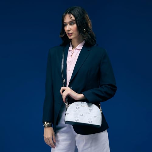 Image of Caprese Scarlet Small Sling Bag for Women with Adjustable Strap | Floral Printed Faux Leather | Multi-Compartment Crossbody Purse | Zipper Closure | Stylish Everyday Bag