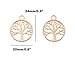 ALIMITOPIA 50pcs The Sephirothic Tree Kabbalah Tree Of Life Lucky Charm Pendant for DIY Crafting Key Chain Bracelet Necklace jewelry Making Findings(Rose Gold)