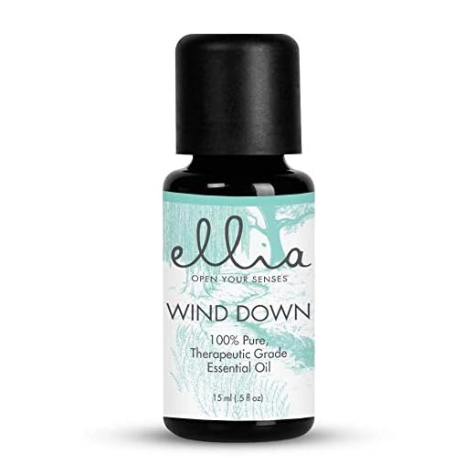 Ellia Wind Down Essential Oil with Lavender, Sage, and Cardamom, Designed To Help You Relax and Release Tension, 15ml, By Homedics