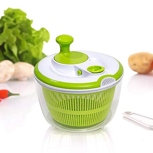 AnGeer Salad Spinner Large Multifunction 4.5 Quart Design BPA Free，Manual Good Grips Crank Handle & Locking Fruits and Vegetables Dryer Dry Off & Drain Lettuce Quick Spinner - Thumbnail 6