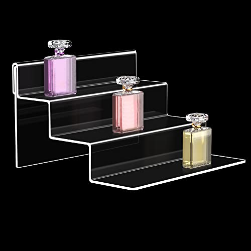 Yadowu Acrylic Clear Perfume Display Stand, Cologne Organizer For Men, Risers For Display Action Figures, Funko Pop Shelf, 3 Tier Cupcake Stand, Acrylic Display Shelf For Party Decoration #TOP2