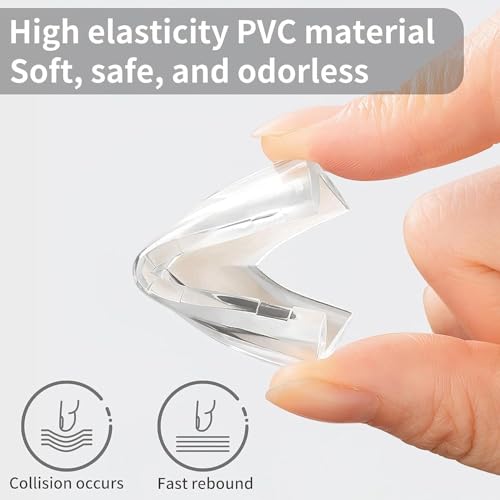Image of Shivstor 3 PCS Corner Protector for Sharp Edges Transparent Baby Proofing Guards Soft Silicone & PVC Table Corner Protectors for Kids, Bed, Furniture Edge Protection Child Safety Bumper (3PCS)
