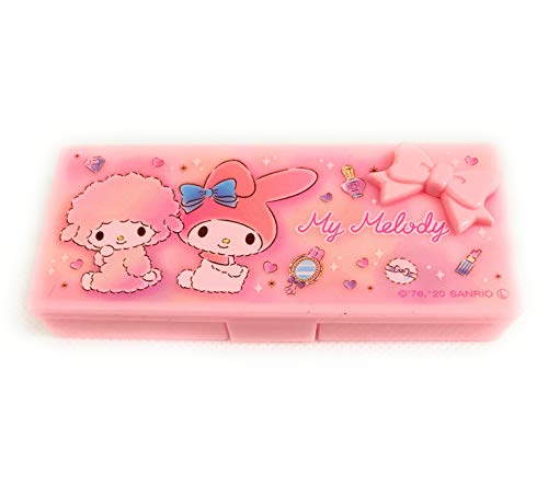 Sanrio My Melody Recipiente Cosmético Estojo Acessórios para Maquiagem Viagem 10,4 cm x 4,8 cm x 2 cm (Yume Cosme)