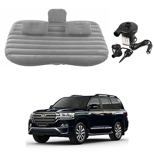 Image of Oshotto Multifunctional Car Travel Bed Mattress with Two Air Pillows, Car Air Pump Compatible with Land Rover Land Cruiser (Grey)