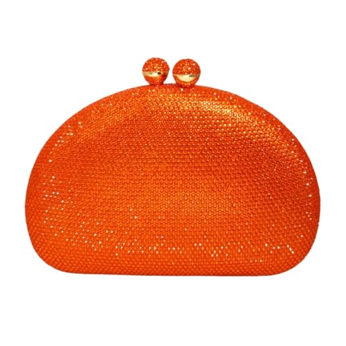 Image of UMREN Women Sparkly Rhinestone Evening Bag Crystal Clutch Purses Glitter Shell Shaped Handbag Wedding Prom Shoulder Bag