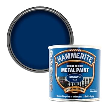 Hammerite 5084884 Direct to Rust Metal Paint - Smooth Blue Finish 250ML