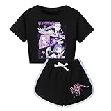 Kinder Outfit Set für Kinder 2-teiliges Trainingsanzug T-Shirt und Hose Sommeroutfit Pop Singers Halloween Bekleidungsset für 110-170cm Jungen & Mädchen