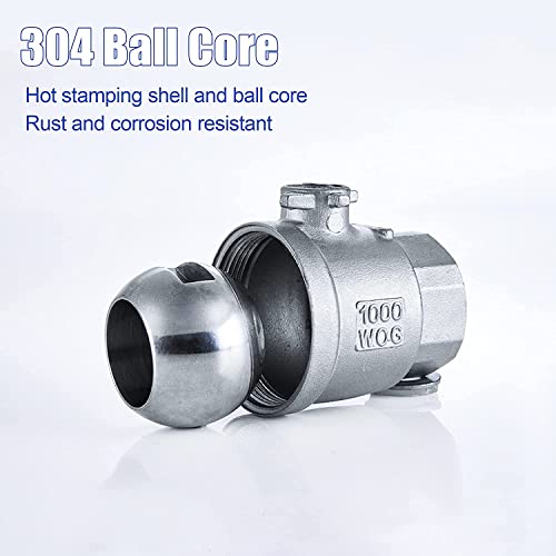 1 Inch Ball Valve, Heavy Duty Male NPT (MNPT) X Female NPT (FNPT) Thread with Long Handle Switch, 304 Stainless Steel NPT Full Port Forged 1" Ball Valve for Water Oil and Gas, 1000 WOG (1 Piece) by ZOUNI - Image 5