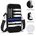 Portable Mobile Phone Bag Fashion Smartphone Bag With Adjustable Strap Thin Blue Line Retro Vintage American Flag Police Pattern Black Mobile Phone Package