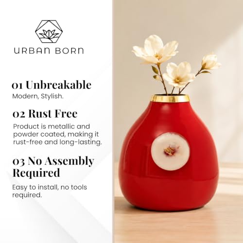 Image of Urban Born Vases For Living Room Corner |Big Vases For Elegant Home Decoration |Home Decor Flower Vase Iron |Fresh or artificial Metal Flower Vase Stand For Dining Table, Bedroom, Office, Wedding Gift