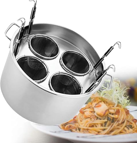 Cocedor de Pasta de Acero Inoxidable, vaporera con Cesta y Tapa para Cocina de Restaurante.