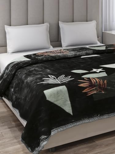Image of Monte Carlo Double Bed Heavy Winter Blanket Moon Valley 2 Ply Box Pack 870 GSM | 4.5 KG, (240x220 CM), Bottle Green