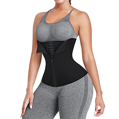 FeelinGirl Waist Trainer for Women Tummy Control Underbust Waist Training Body Shaper Waist Cincher for Hourglass Body Shaper Black S