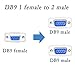 PNGKNYOCN 30cm DB9 Y Splitter Cable DB9 9 Pin 1 Female ale to 2 Male Rs232 Serial Splitter Adapter Straight-Through Cable YOUCHENG for Connect Various Serial Interface Devices