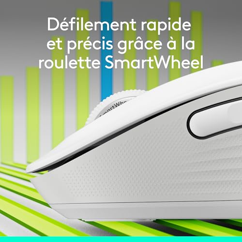Logitech Signature M650 Souris sans fil - Pour Mains de Petites & Moyennes Tailles, Pile 2 ans, Clics Silencieux, Boutons de Côtés Programmables, Bluetooth, PC/Mac/Multi-Device/Chromebook - Blanc