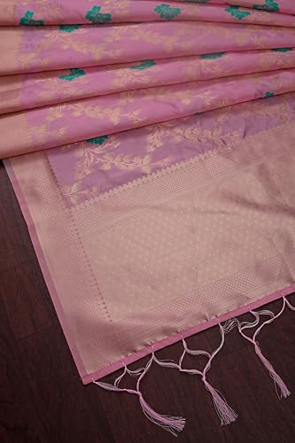 Image of DEVANGI Women's Woven Jacquard Banarasi Silk Printed Dupatta /Chunni with Meena Work, Width 1 Meter, Length 2.5 Meter