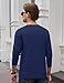 Cotrasen Mens Cotton Long Sleeve Shirts Crew Neck Pocket T Shirts for Men Casual Breathable Comfortable Tee Shirts Navy XL