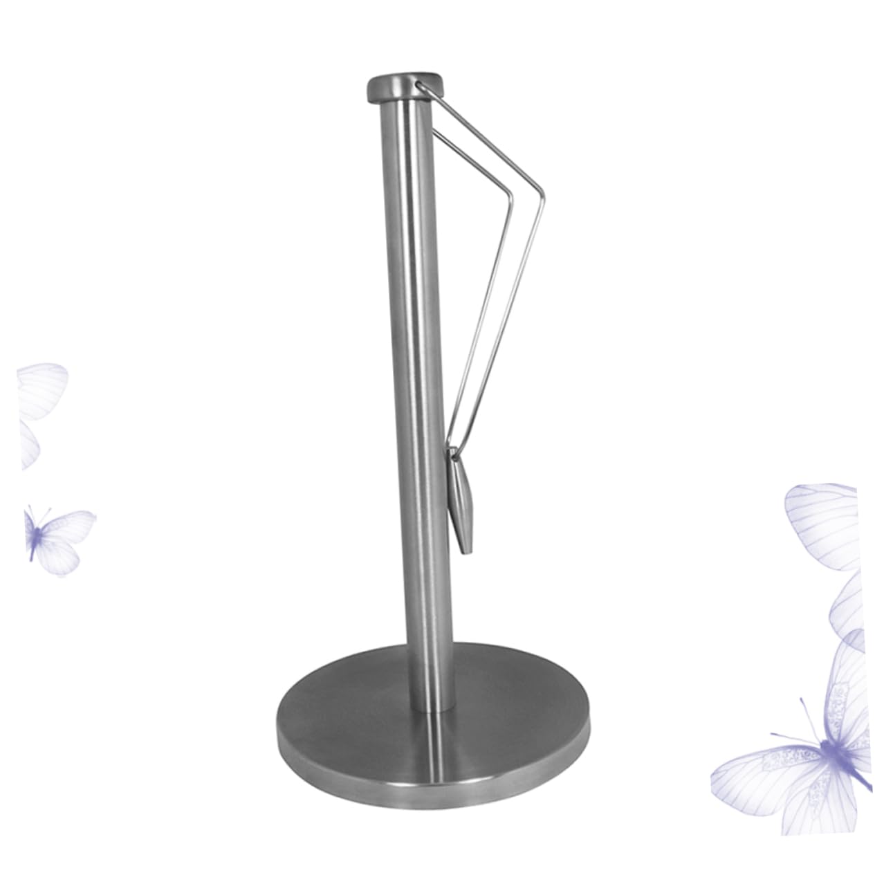 Portarrollos Vertical de Acero Inoxidable para Encimera de Cocina, Plata