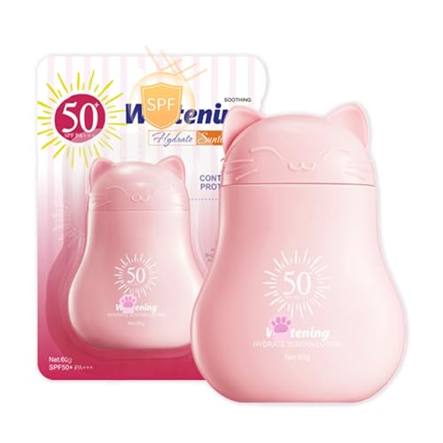 Altherona Sonnencreme 60g, Sonnenschutz mit Katzenform-Design, Sunscreen Face SPF 50 mit Hyaluronsäure & Nicotinamide, Tagescreme mit LSF 50 gegen UVA und UVB Strahlen, Sonnencreme Nicht Fettend
