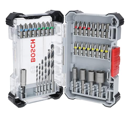 Bosch 35x Coffret de forets Metal HSS et embouts de vissage Extra Hard, 35 pièces (197 x 110,5 mm, Professional Accessoire Perceuses/visseuses rotatives)