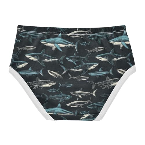 Girls Underwear Soft Cotton Shark Kids Panties in Sizes 2/3t, 4t, 5t, 6 and 82
