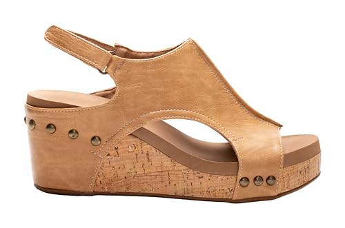 Image of Corkys Footwear Womens Carley Wedges, Featuring Corkys EVA Foam Cushioned Insoles, A 2.5 Inch Heel, Lightweight For All Day Wear, And Hook And Loop Closure